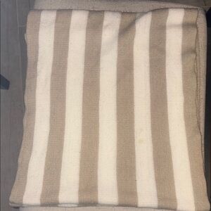 Striped Beige and White Circle Scarf